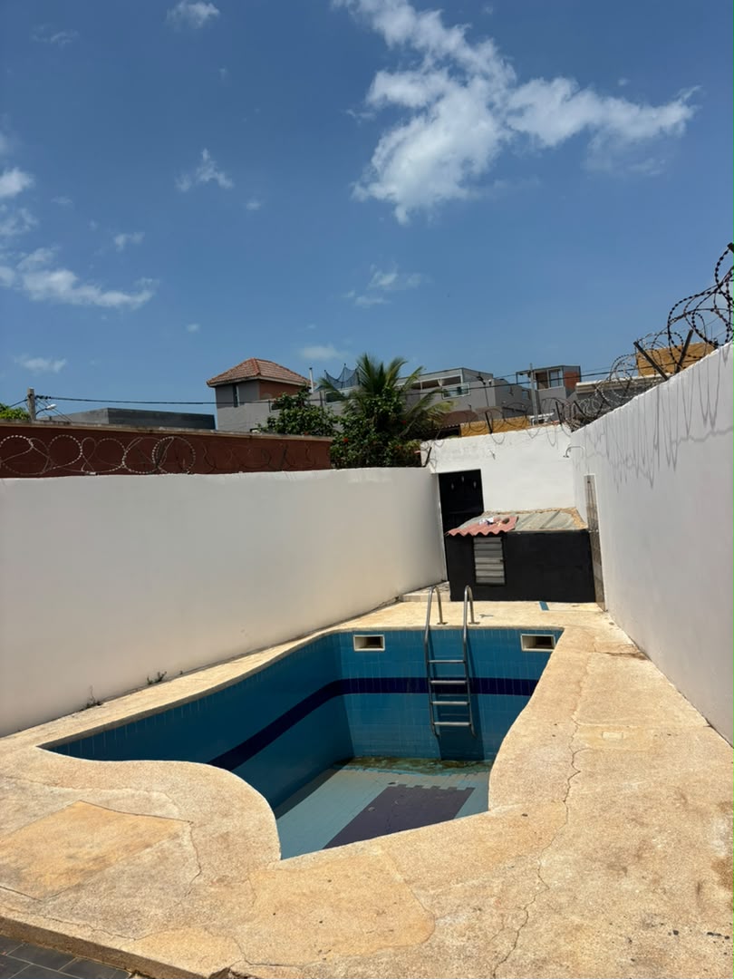 Vue de la piscine et de la cour